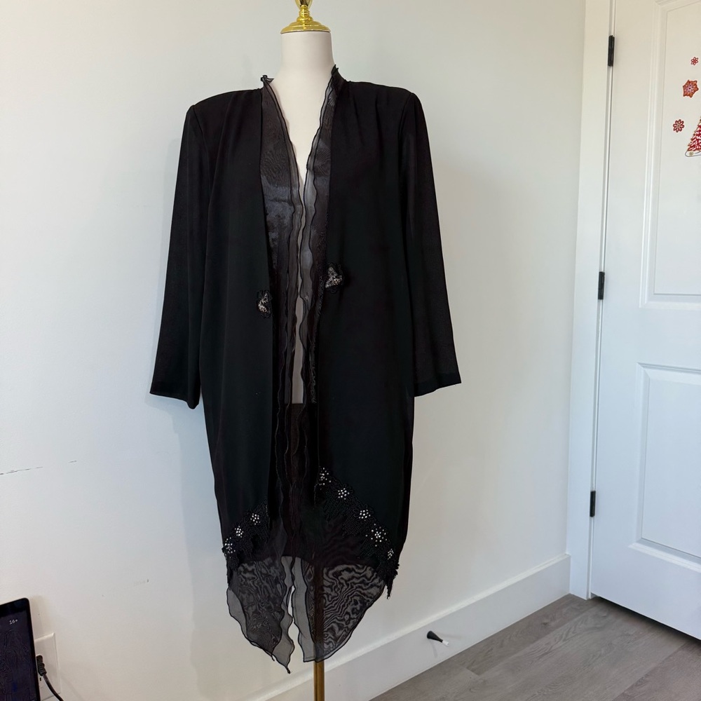 Elegant Black Women's Cardigan